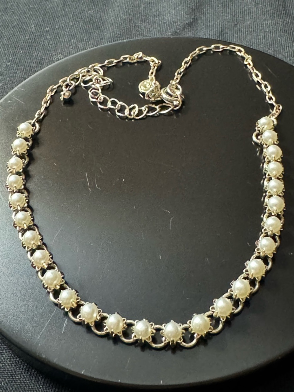 LOFT Silver Tone Pearl Station Choker Necklac